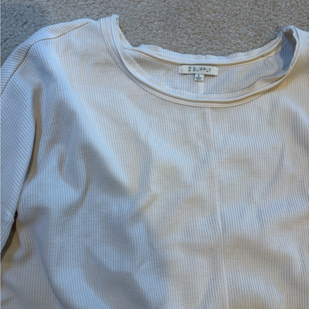 white z-supply waffle long sleeve - Picture 2 of 4